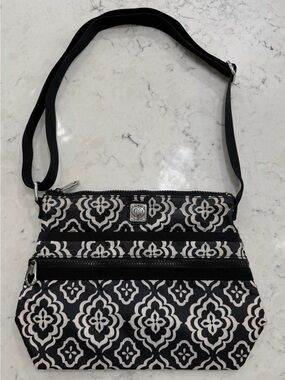 Brighton Black & White Patterned Crossbody Bag